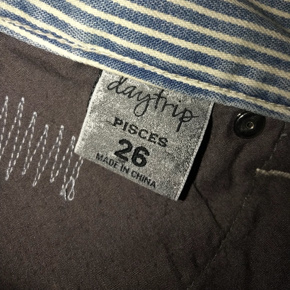 Pinstriped Distressed Jean Shorts - Picture 3 of 3